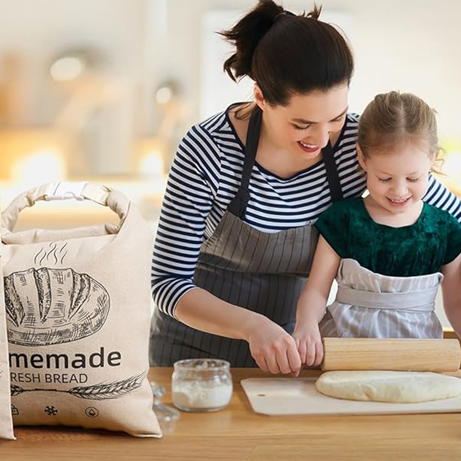 BeeBredix Reusable Organic Beeswax Bread Bag for Sourdough