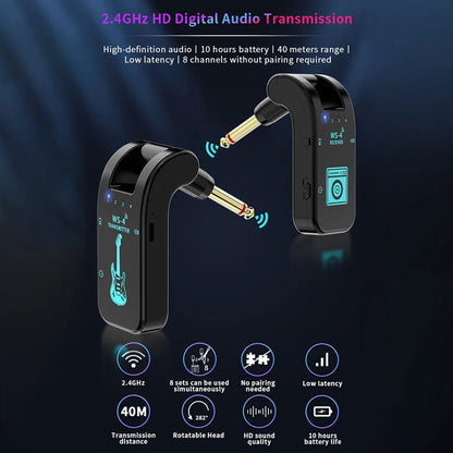 InsMazid Wireless Guitar Transmitter and Receiver 48K HD Audio