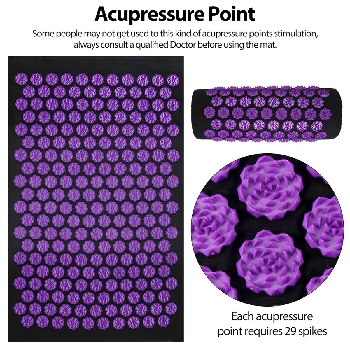 AcuRelaxy Acupressure Mat for Back Pain & Relaxation UK