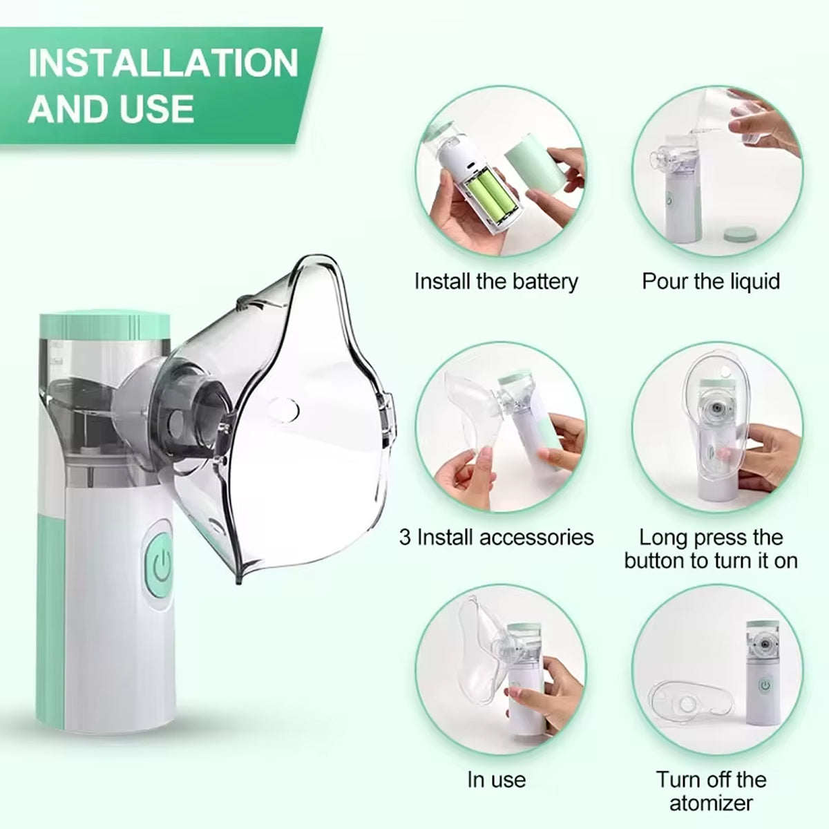 AeroEzex Portable Silent Mesh Nebuliser for Asthma & Respiratory Care