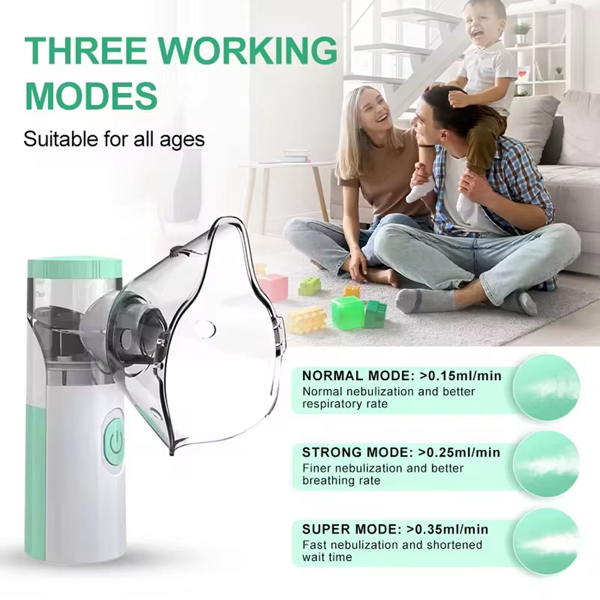 AeroEzex Portable Silent Mesh Nebuliser for Asthma & Respiratory Care