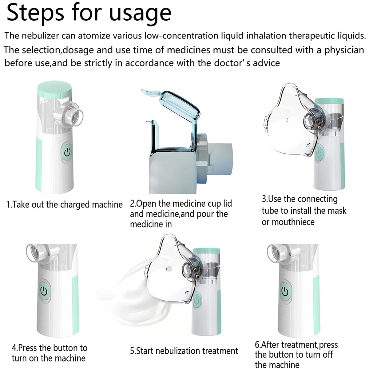 AeroEzex Portable Silent Mesh Nebuliser for Asthma & Respiratory Care