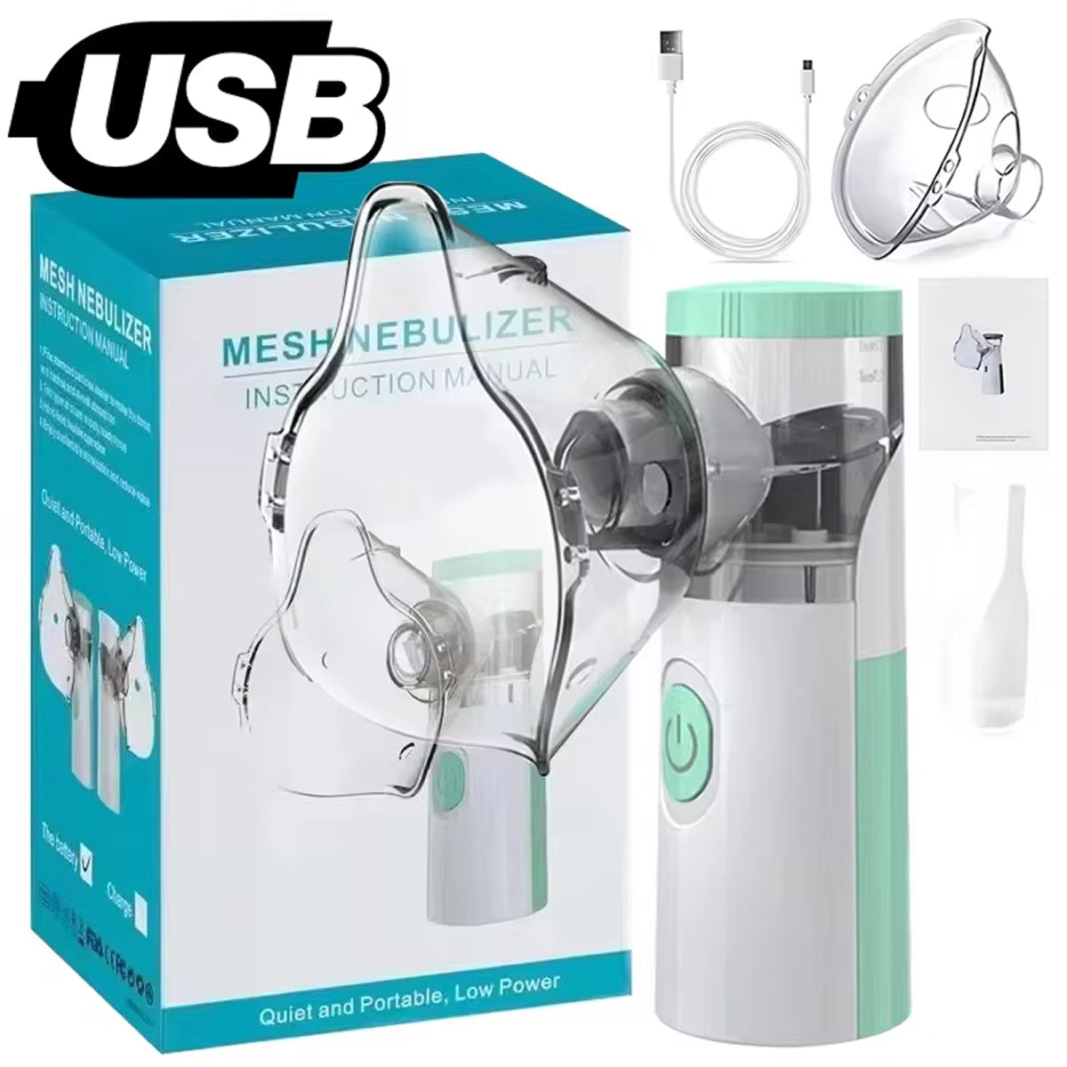 AeroEzex Portable Silent Mesh Nebuliser for Asthma & Respiratory Care