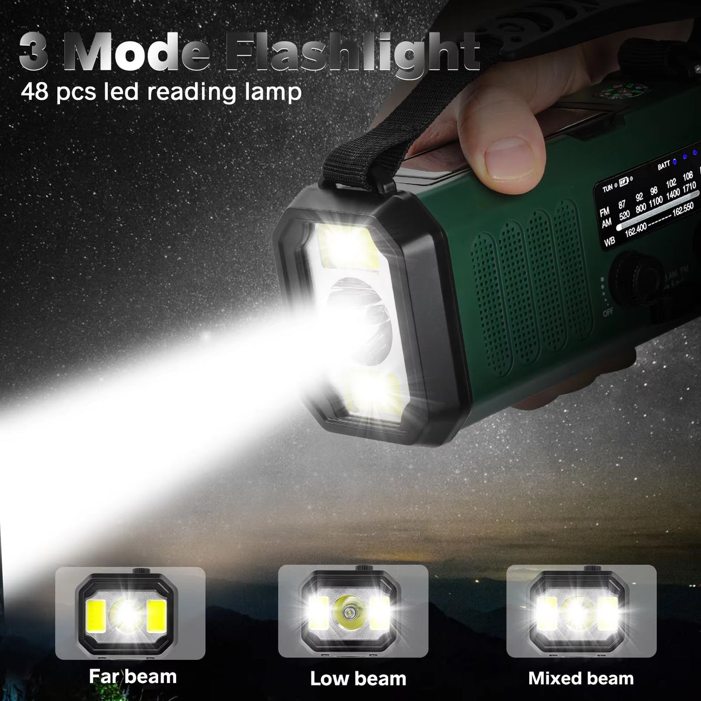 AlertWavi 10000mAh Solar Hand Crank Emergency Radio