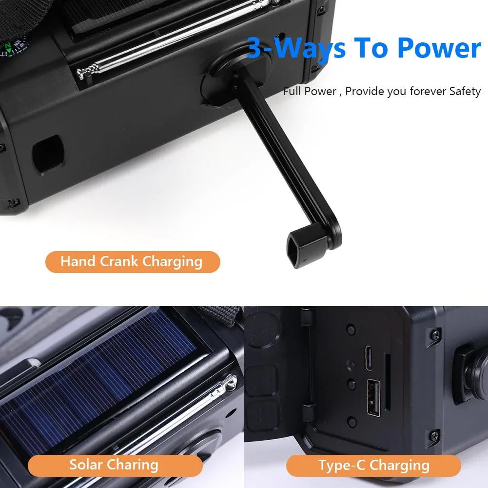 AlertWavi 10000mAh Solar Hand Crank Emergency Radio
