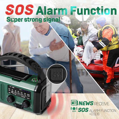 AlertWavi 10000mAh Solar Hand Crank Emergency Radio