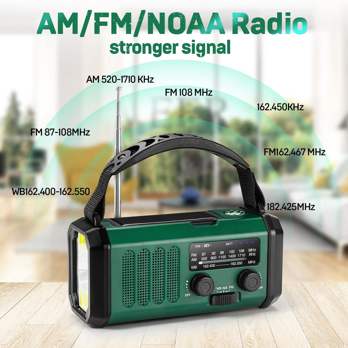 AlertWavi 10000mAh Solar Hand Crank Emergency Radio