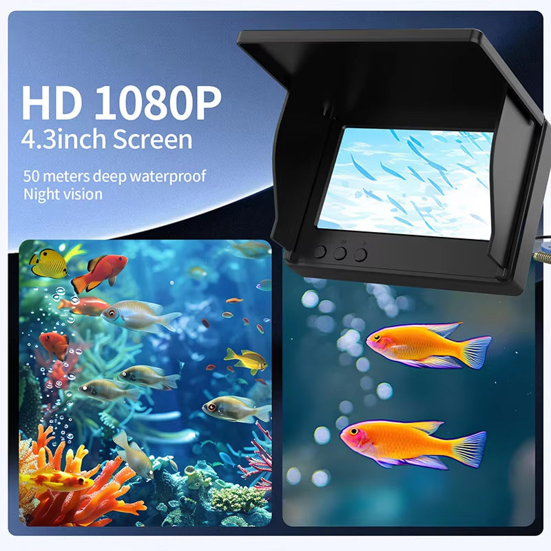 AquaVisee 1080p HD Underwater Fishing Camera 4.3" IPS Monitor