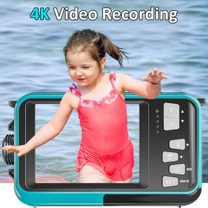 AquanPixel 4K Waterproof Camera with Dual Screen and Floating Design