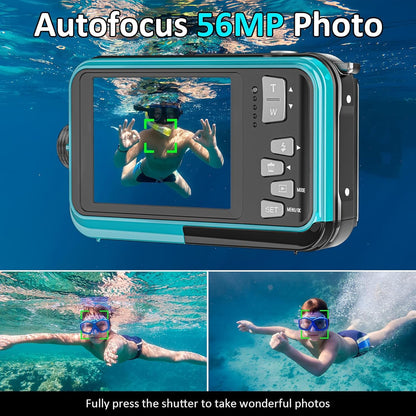 AquanPixel 4K Waterproof Camera with Dual Screen and Floating Design