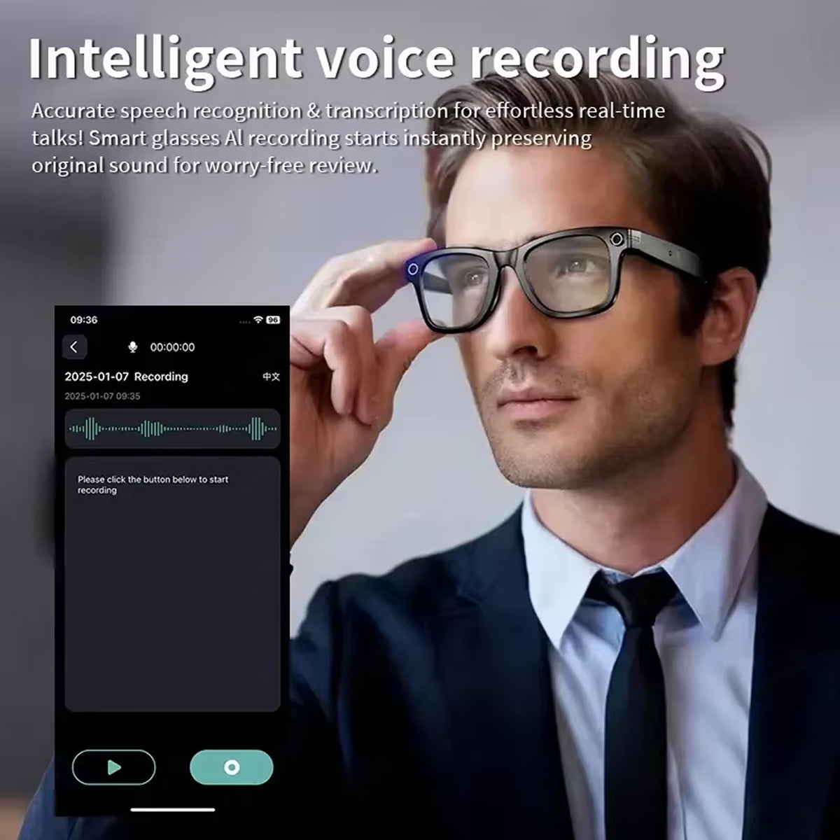AuraLens Smart AI Glasses with Camera and Translation