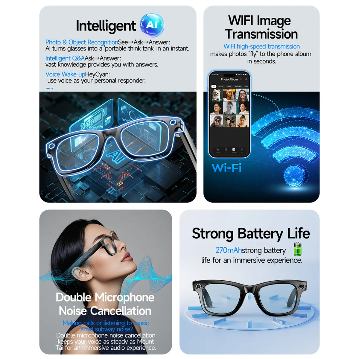 AuraLens Smart AI Glasses with Camera and Translation