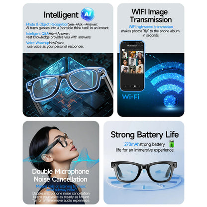 AuraLens Smart AI Glasses with Camera and Translation