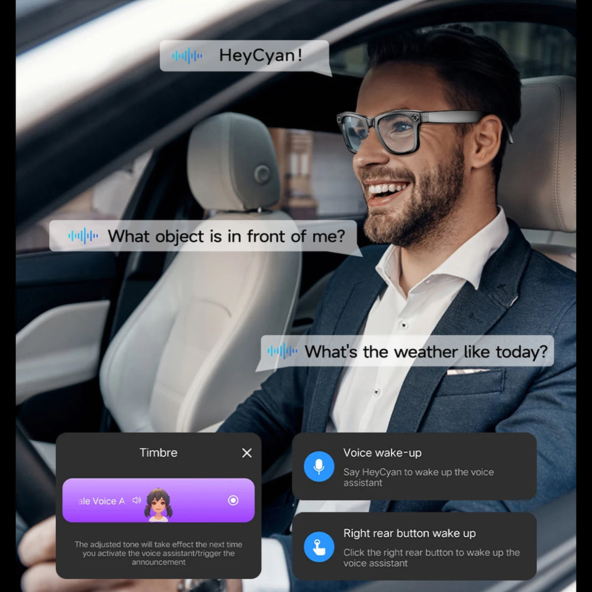 AuraLens Smart AI Glasses with Camera and Translation
