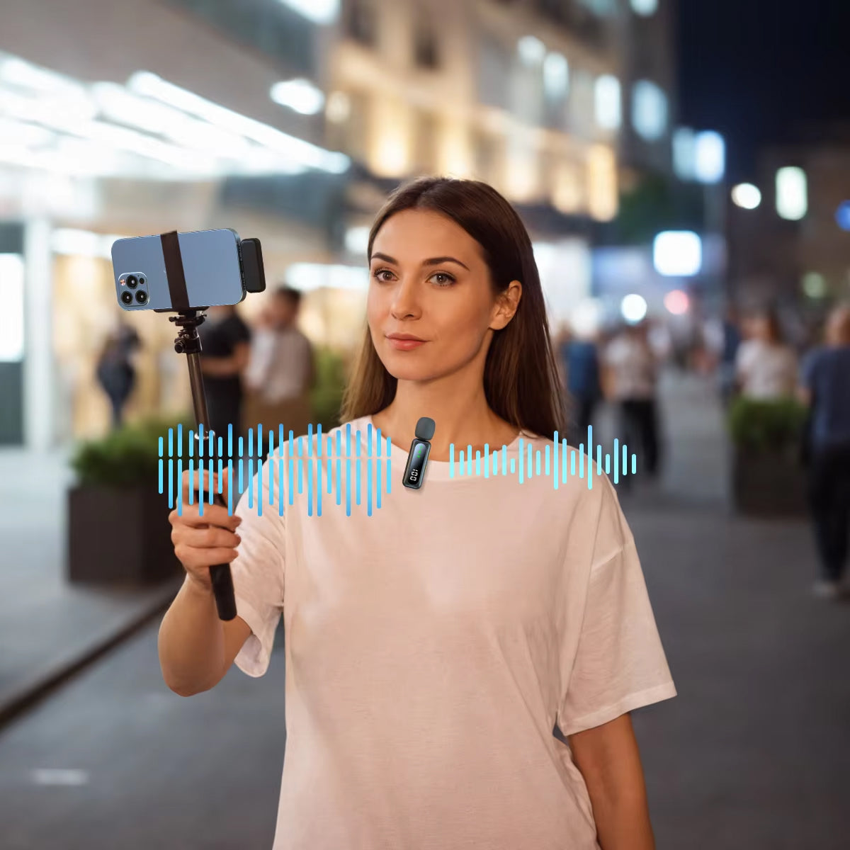 AuziMic Wireless Lavalier Mic with AI Noise Reduction