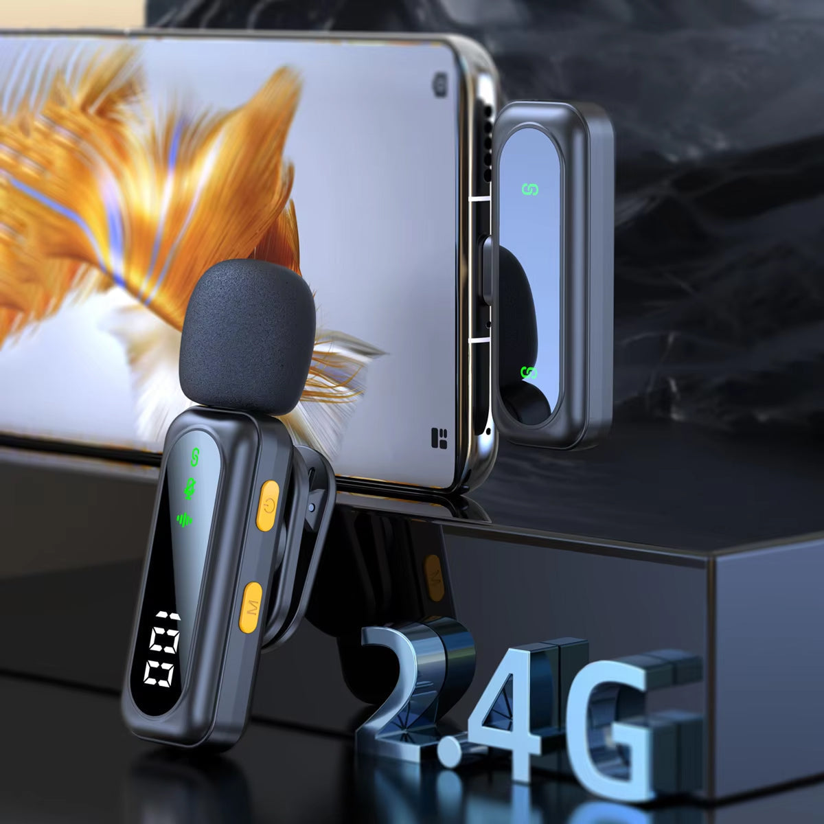 AuziMic Wireless Lavalier Mic with AI Noise Reduction