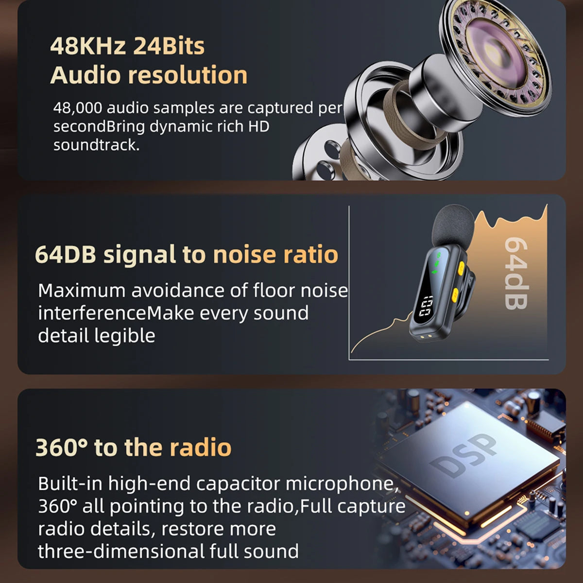 AuziMic Wireless Lavalier Mic with AI Noise Reduction