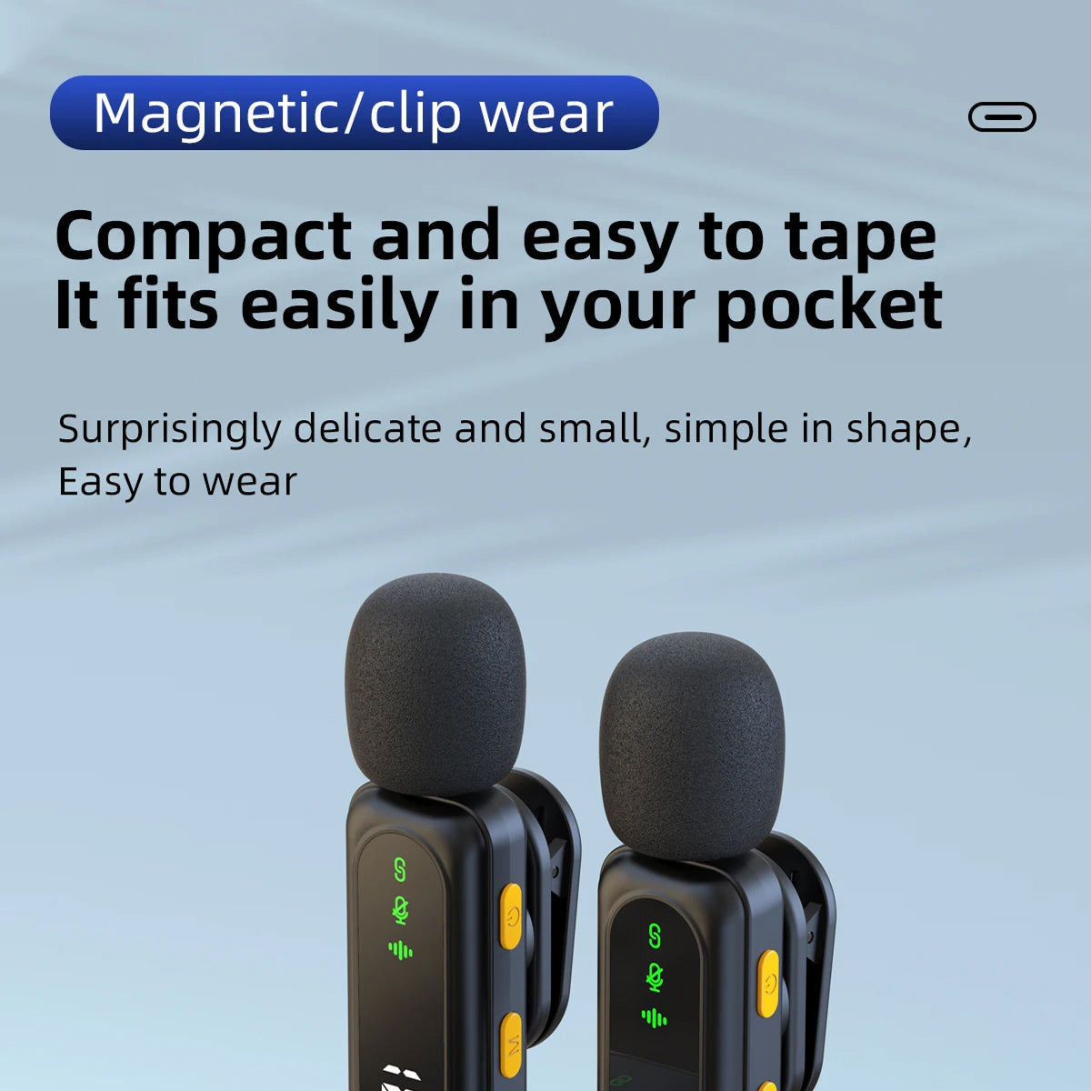 AuziMic Wireless Lavalier Mic with AI Noise Reduction
