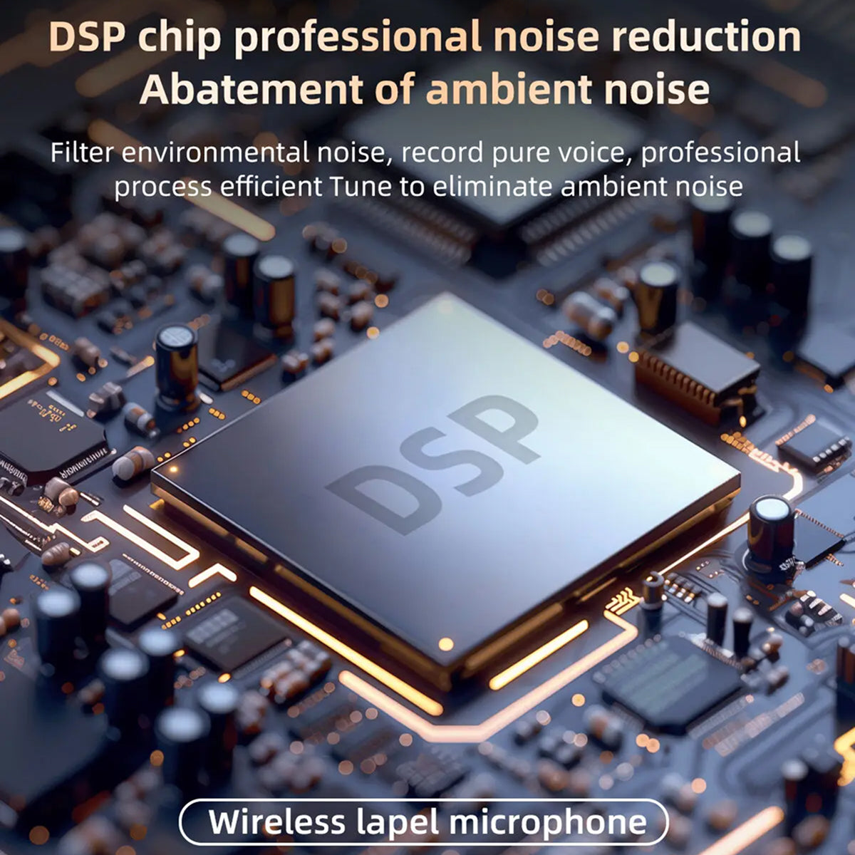 AuziMic Wireless Lavalier Mic with AI Noise Reduction