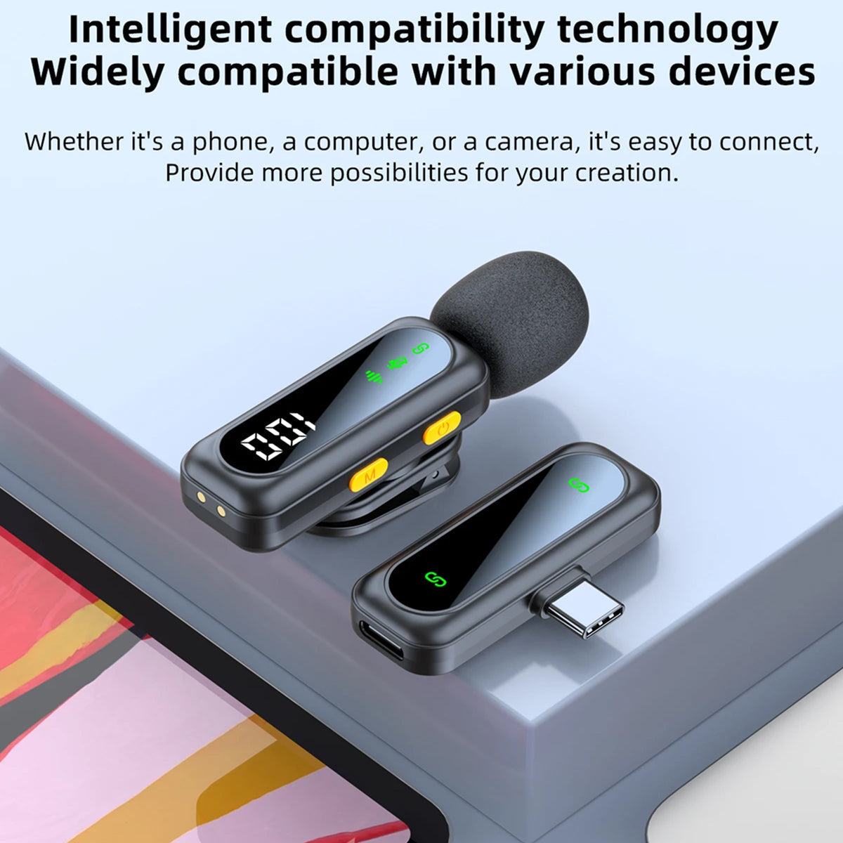 AuziMic Wireless Lavalier Mic with AI Noise Reduction