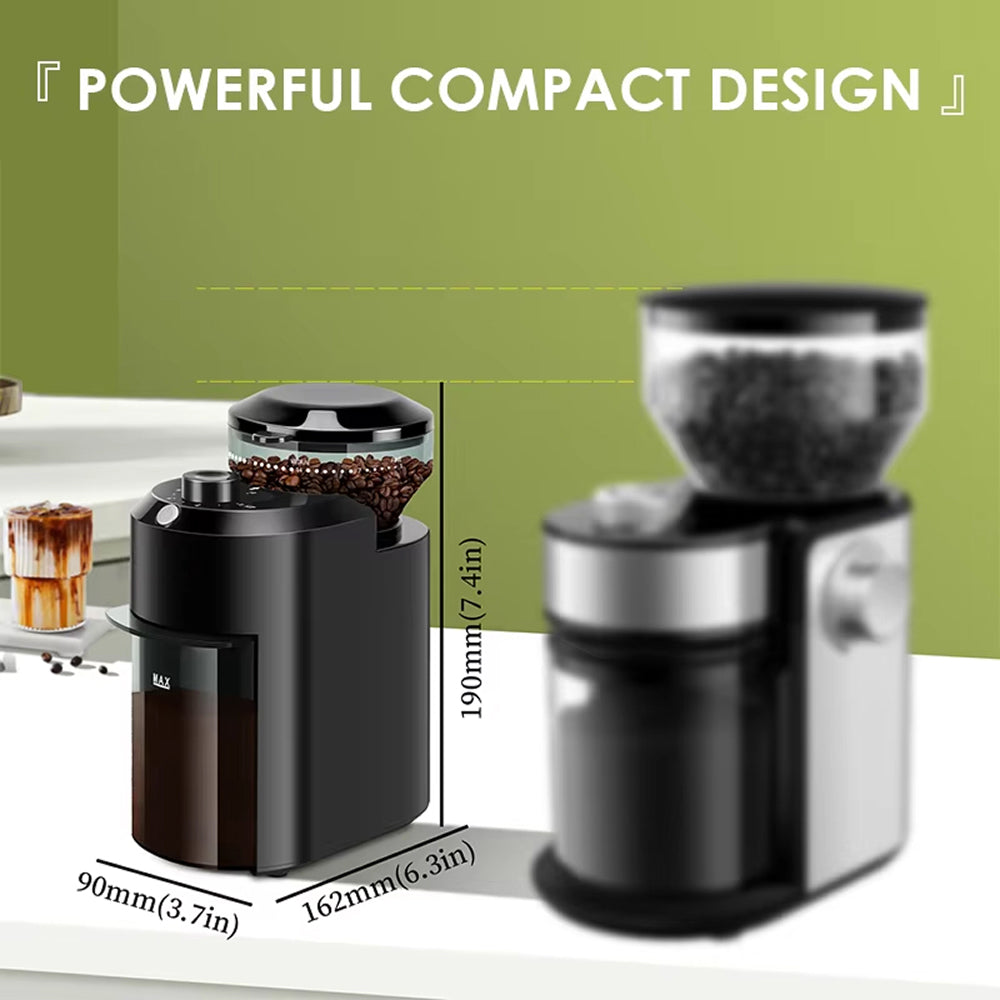 BeaniGrix Metallic Flat Burr Coffee Grinder 28 Settings