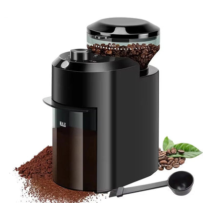 BrewixMi Metallic Flat Burr Coffee Grinder with 28 Settings
