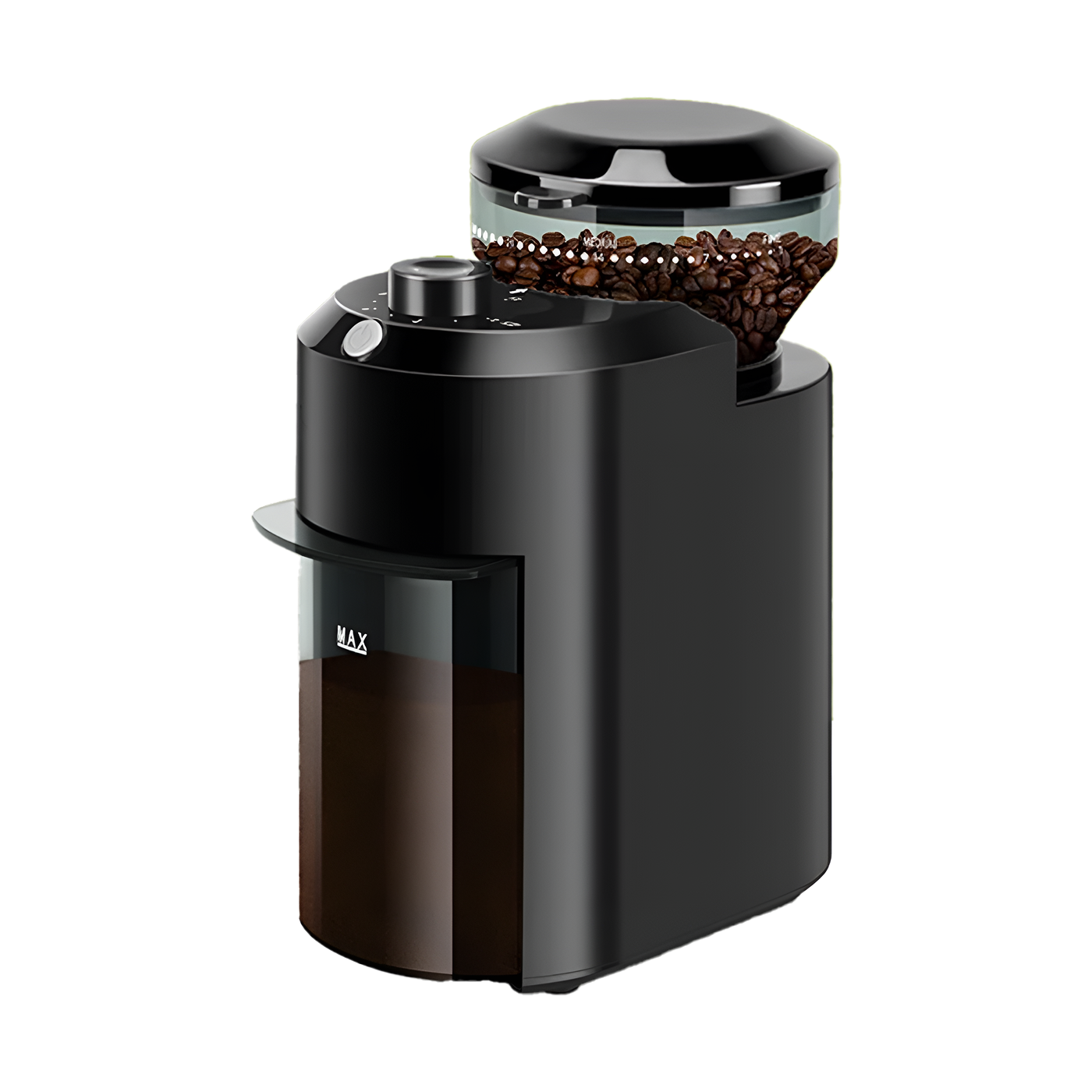BeaniGrix Metallic Flat Burr Coffee Grinder 28 Settings