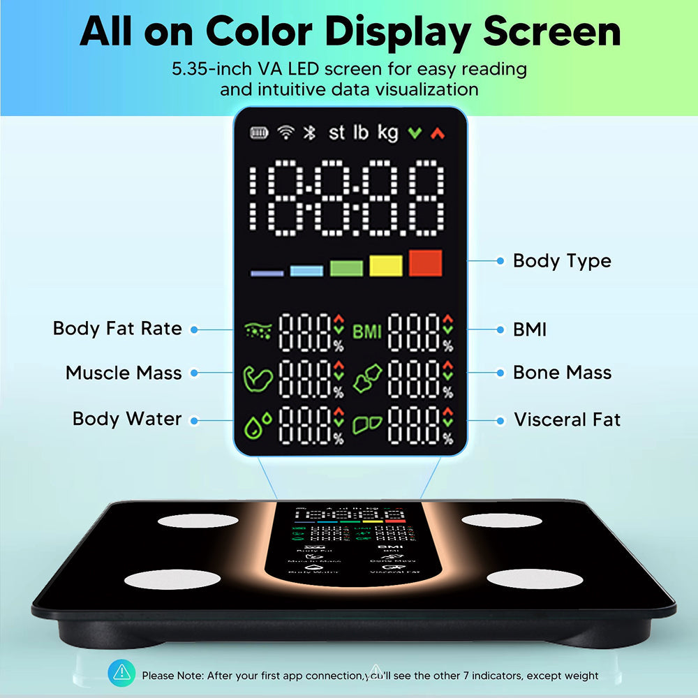 BovScalix Smart Body Composition Scale - 25 Metrics & Athlete Mode