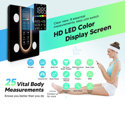 BovScalix Smart Body Composition Scale - 25 Metrics & Athlete Mode