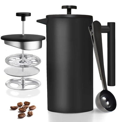BrewxDeep Double-Wall Insulated Stainless Steel French Press