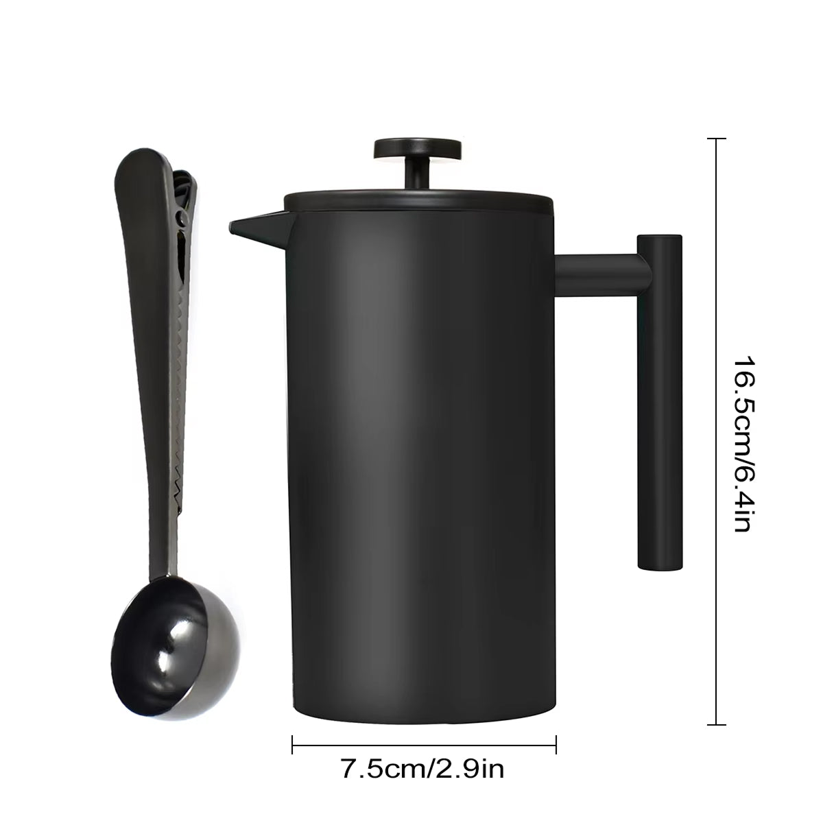 BrewxDeep Double-Wall Insulated Stainless Steel French Press