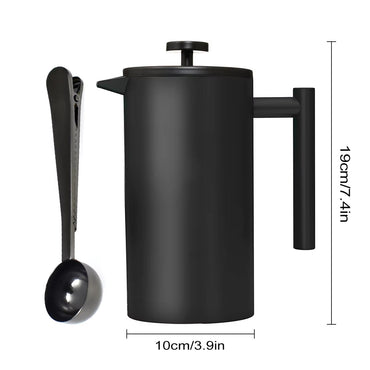 BrewxDeep Double-Wall Insulated Stainless Steel French Press