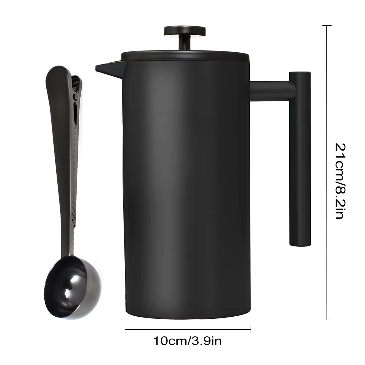 BrewxDeep Double-Wall Insulated Stainless Steel French Press
