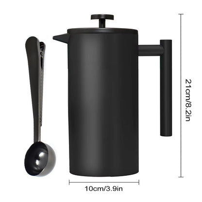 BrewxDeep Double-Wall Insulated Stainless Steel French Press