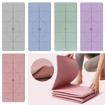 BreziFit Foldable Eco-Friendly Yoga Mat with Alignment Guides