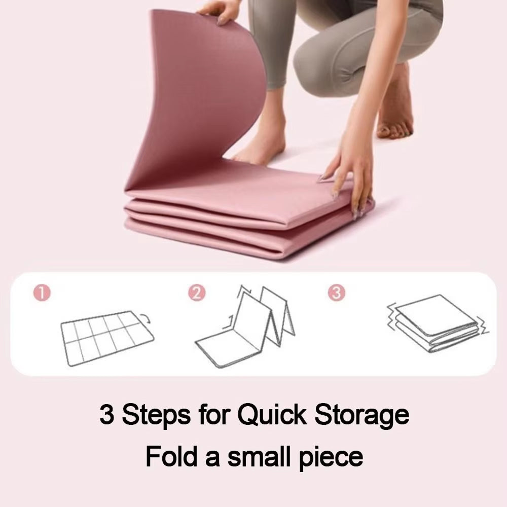 BreziFit Foldable Eco-Friendly Yoga Mat with Alignment Guides
