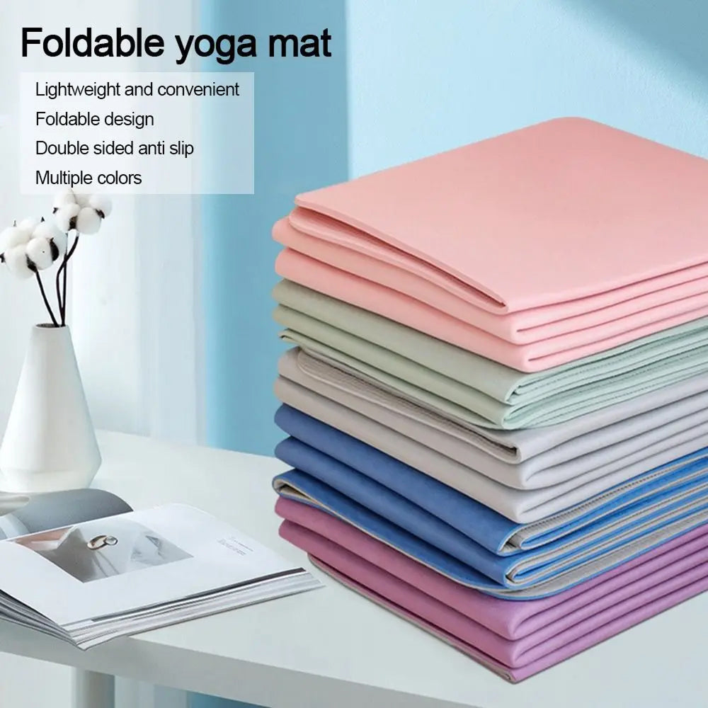 BreziFit Foldable Eco-Friendly Yoga Mat with Alignment Guides
