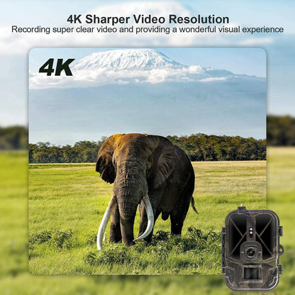 4G LTE Wildlife Trail Camera 4K No-Glow Night Vision