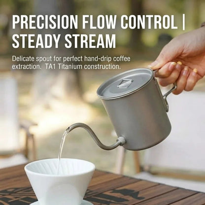CaborWel Titanium Pour Over Kettle | 143g Ultralight Camping Kettle