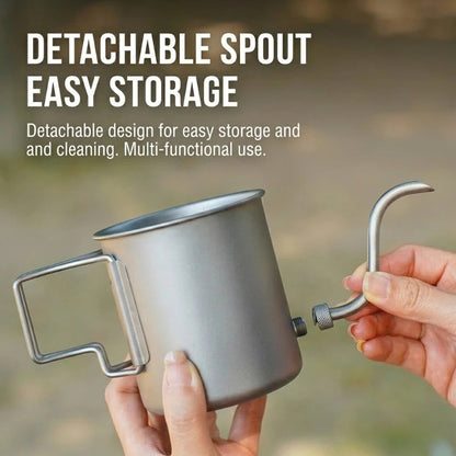 CaborWel Titanium Pour Over Kettle | 143g Ultralight Camping Kettle