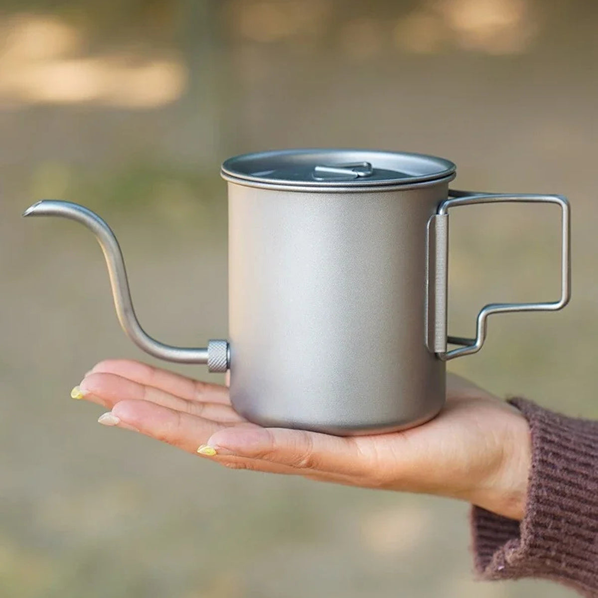CaborWel Titanium Pour Over Kettle | 143g Ultralight Camping Kettle