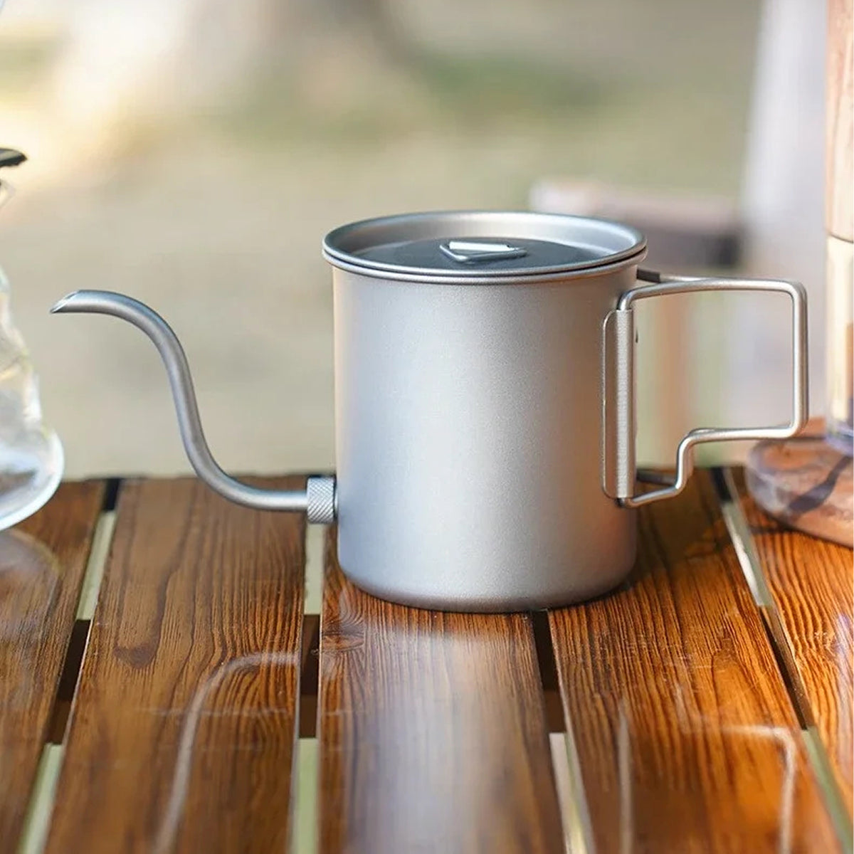 CaborWel Titanium Pour Over Kettle | 143g Ultralight Camping Kettle
