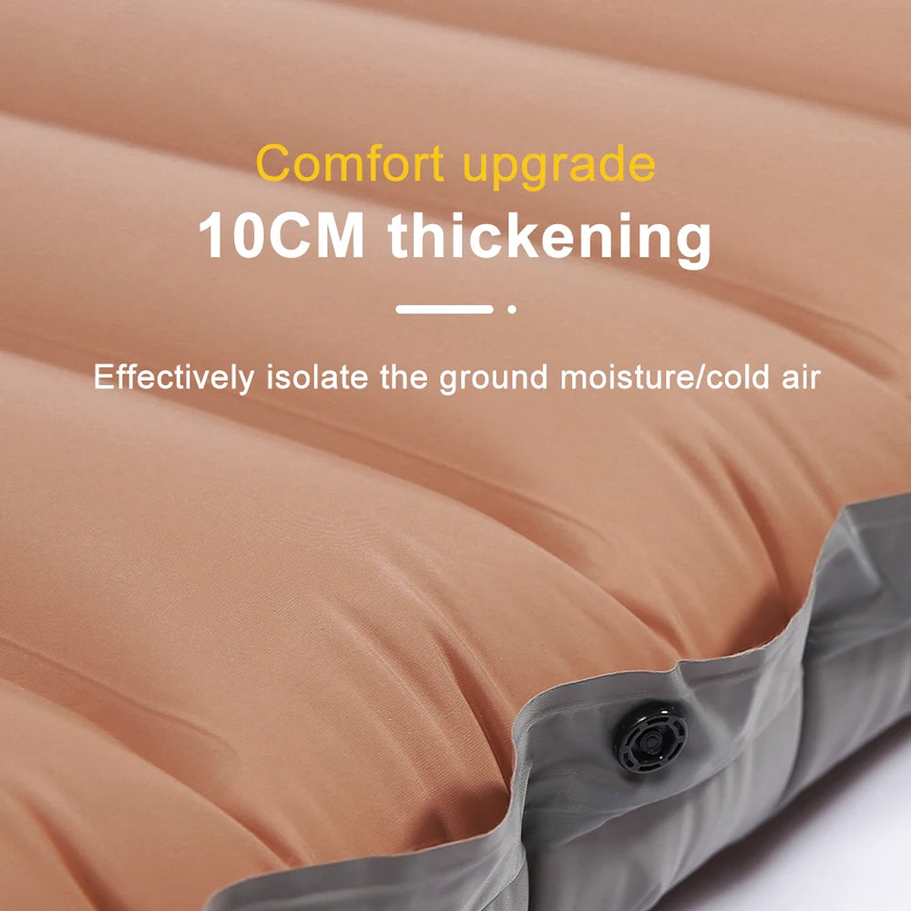 CapixMat 10cm Inflatable Camping Mattress with Integrated Pillow & Pump