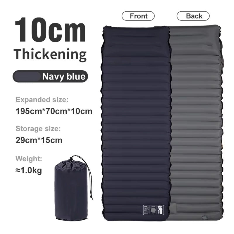 CapixMat 10cm Inflatable Camping Mattress with Integrated Pillow & Pump