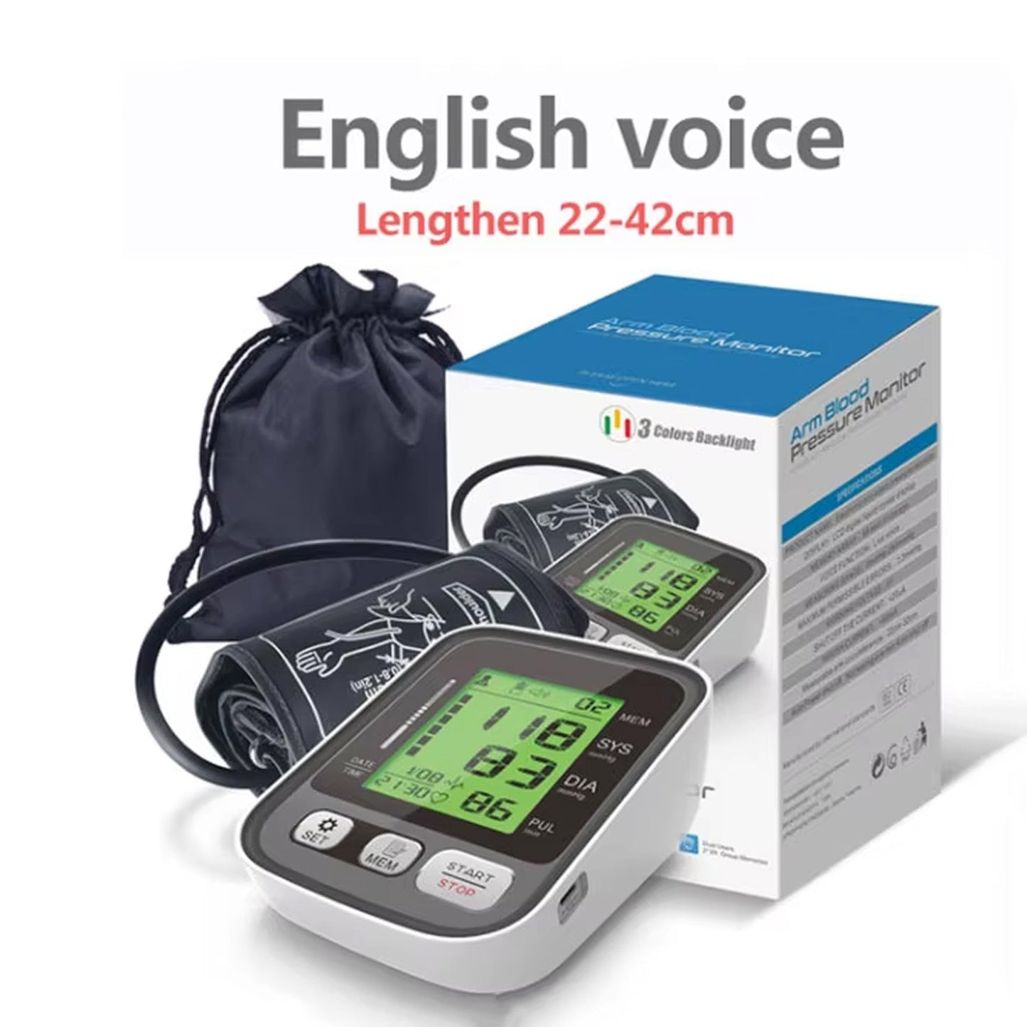 CareHelis Digital Upper Arm Blood Pressure Monitor with Voice and Backlight
