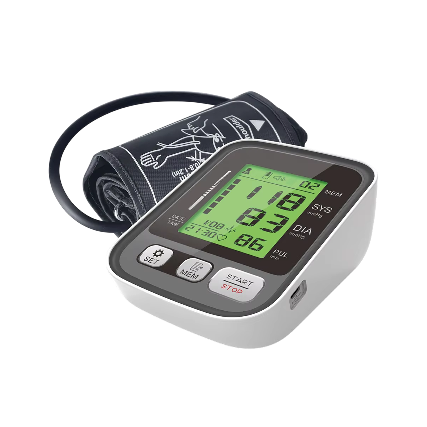 CareHelis Digital Upper Arm Blood Pressure Monitor with Voice and Backlight