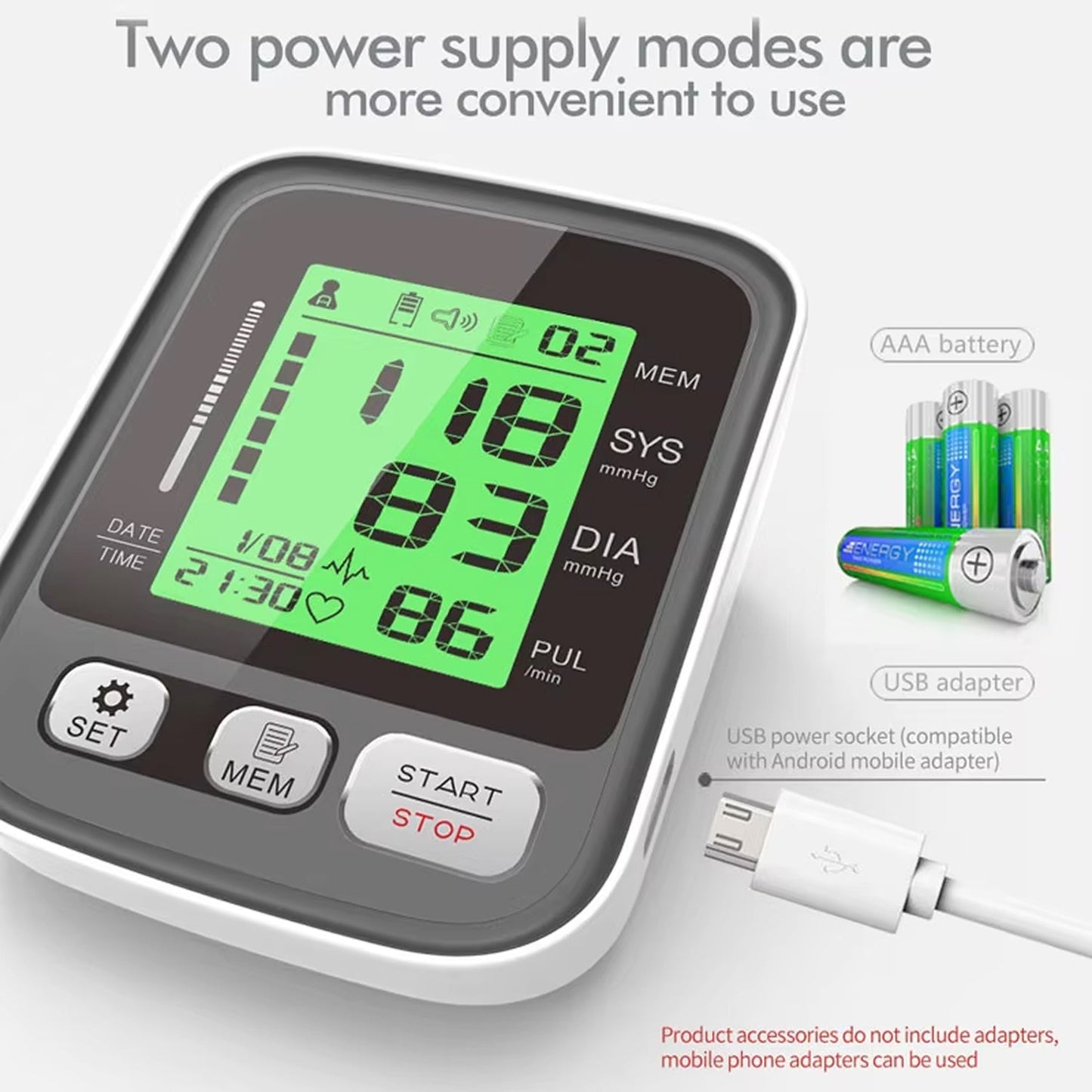 CareHelis Digital Upper Arm Blood Pressure Monitor with Voice and Backlight