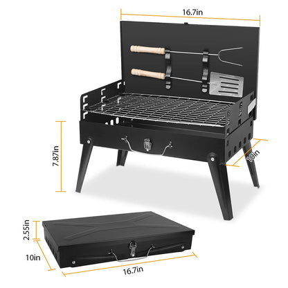 ChaxiCovi Portable Foldable Charcoal BBQ Grill for Camping & Tailgating