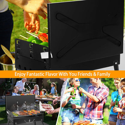 ChaxiCovi Portable Foldable Charcoal BBQ Grill for Camping & Tailgating