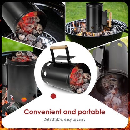 ChimiLaci Rapid Fire Charcoal Chimney Starter with Safety Handle